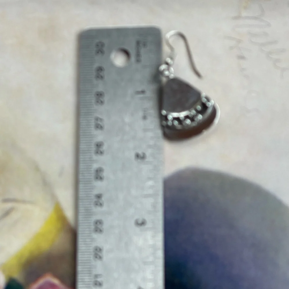 Vintage 925 sterling silver earrings dangle - Picture 5 of 7